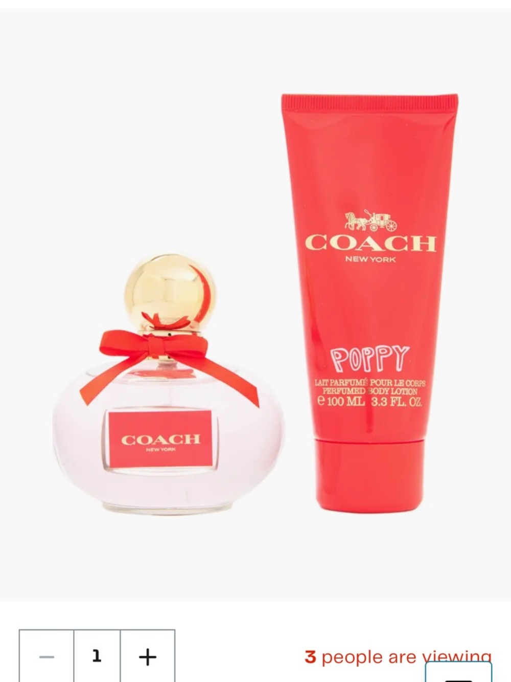 Coach Poppy Travel Set in Bright Red with Gold Logo - Picture 4 of 5